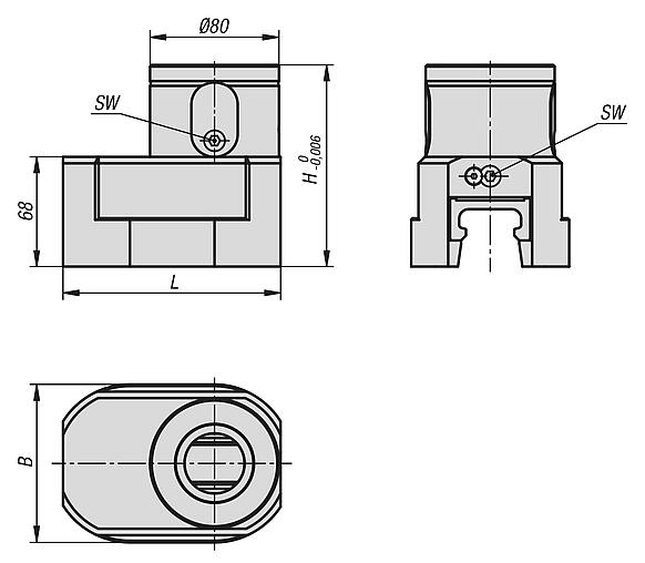 UNILOCK  5 轴基本模块系统 VARIO 系统尺寸 80 mm