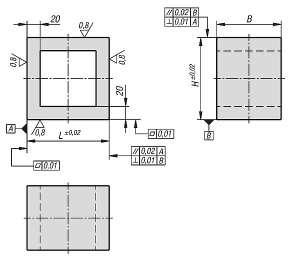 Mini tooling blocks, grey cast iron with pre-machined clamping faces