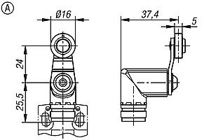 Actuator for position switch, Form A, swivel lever