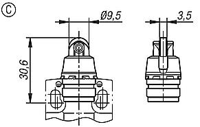 Actuator for position switch, Form C, roller thrust pin