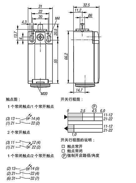 机械式位置开关 塑料外壳