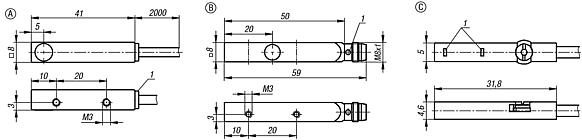 Inductive proximity switches rectangular housing