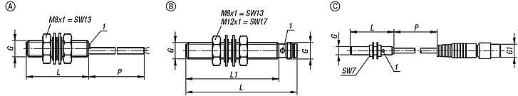 Inductive proximity switchesthreaded housing