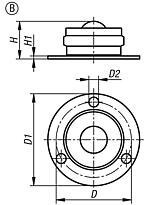 Ball transfer units steel with clampable ball, Form B