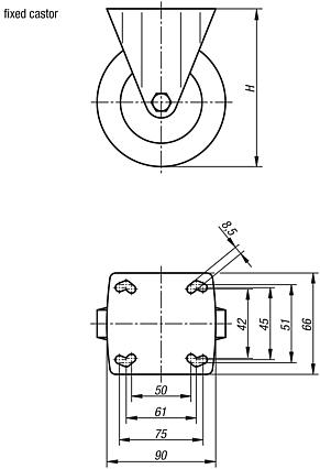 Fixed castor, electrically conductive