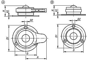 Ball transfer units steel with clampable ball