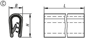 Edge protection profiles with steel retaining strip, Form C