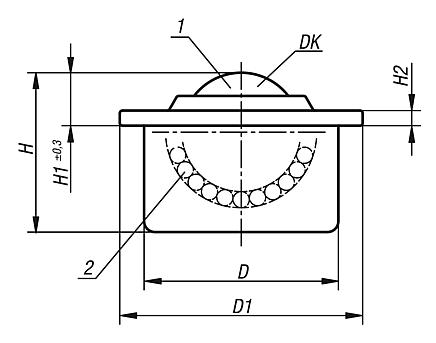 Ball transfer units with steel housing and plastic ball