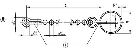 Ball chains, Form B, with key ring