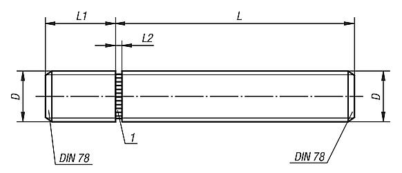 Studs with screw-in stop for gluing in