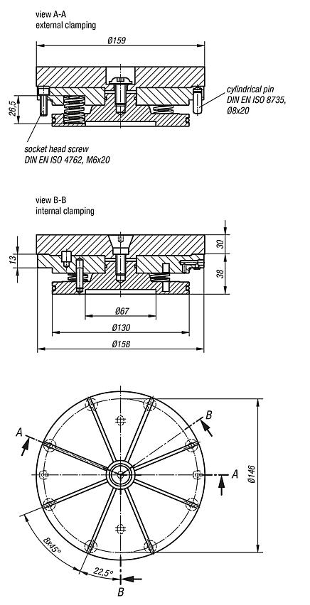 Positive clamping system for self-installation