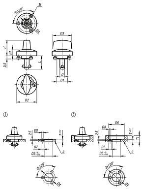 Quarter-turn clamp locks stainless steel rotary knob plastic or stainless steel