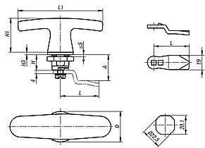 Hygienic DESIGN 旋转锁销，带 T 型把手