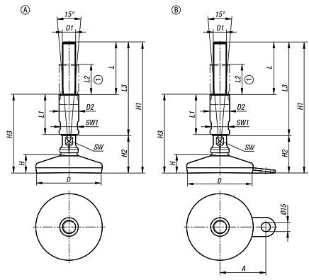 Levelling feet in Hygienic DESIGN