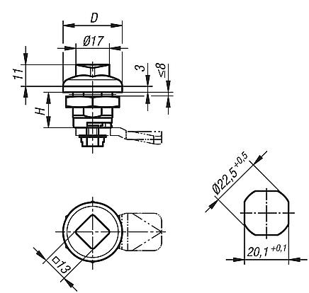 Quarter-turn locks, stainless steel in Hygienic DESIGN