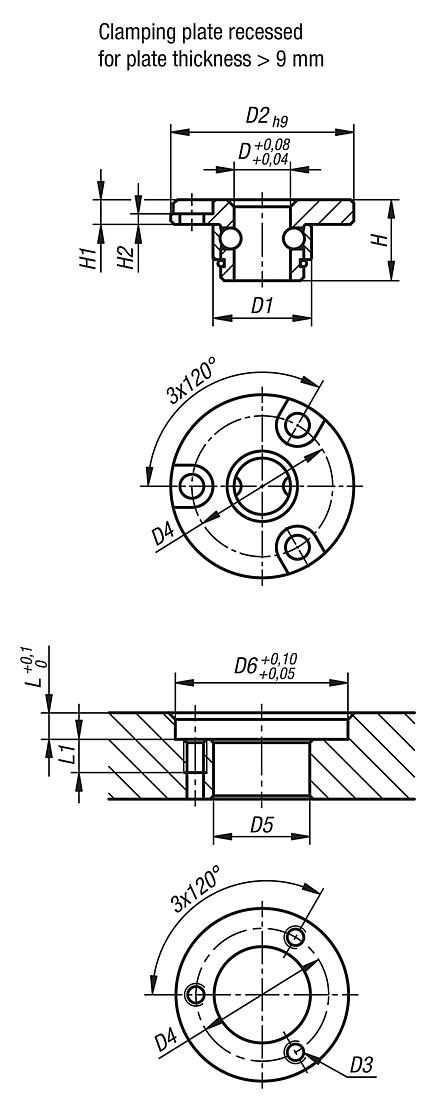 Steel clamping plates for quarter-turn clamp locks