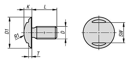 Ball head screw in Hygienic DESIGN